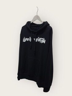 [중고명품/루이스잇] XL / 루이비통 블랙 레터링 로고 그래픽 후드티 썸네일 1