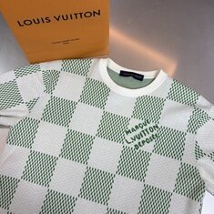루이비통 X 퍼렐 LV 자이언트 다미에 자카드 니트 반팔 썸네일 2