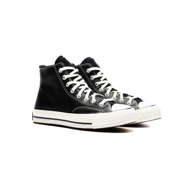 15주년 여성 CHUCK 70 하이탑 레더 스니커즈 블랙 172364C - CONVERSE