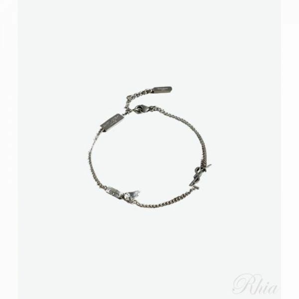 생로랑 26SS 라인스톤 실버 모노그램 참 브레이슬릿 692489 Y1526 8368 - Saint Laurent