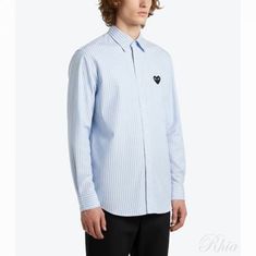 꼼데가르송 블랙하트 와펜 스트라이프 셔츠 AX B020 051 1 P1B020 AZ 썸네일 1