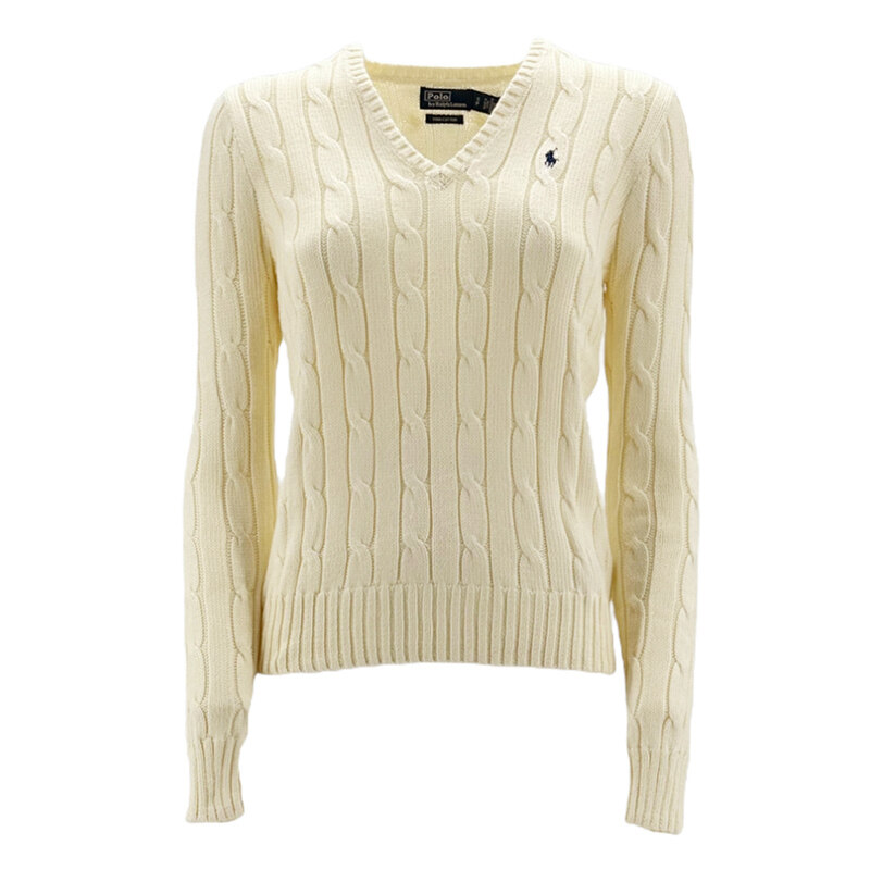 폴로랄프로렌 25SS 포니 자수 케이블 니트 크림 211891641 009 CHIC CREAM - Polo Ralph Lauren