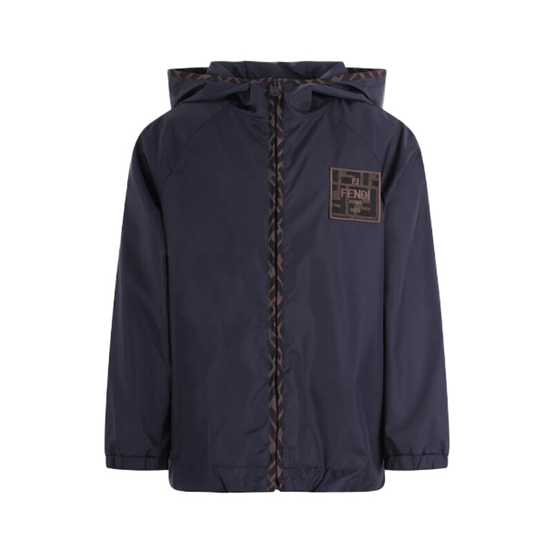 키즈 로고 패치 후드 자켓 네이비 JUA274 AS56 F0QG0 - Fendi
