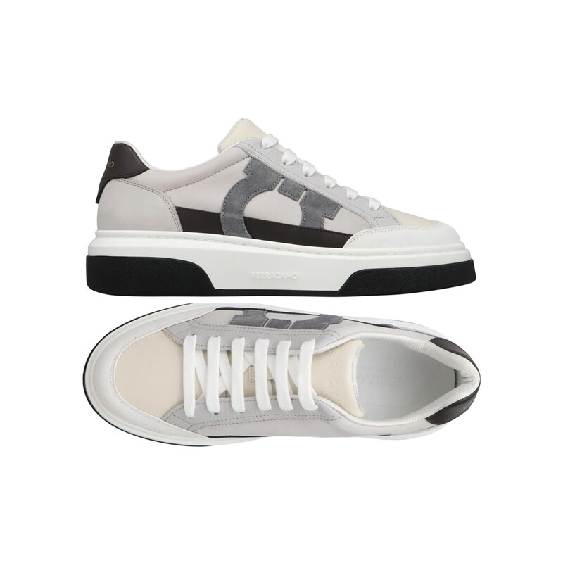 26SS 카시나 CASSINA GANC 로우탑 스니커즈 화이트/마스카르포네 0769375 - Salvatore Ferragamo