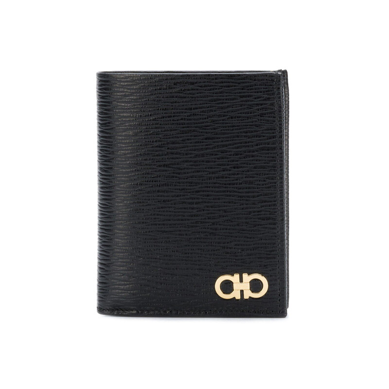 26SS 금장 더블 간치니 반지갑 블랙 66-A067 0685996 - Salvatore Ferragamo