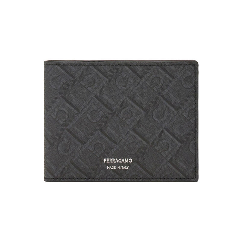 26SS 로고 프린트 반지갑 블랙 66-1582 0780324 - Salvatore Ferragamo