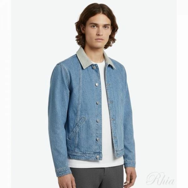 브루넬로 쿠치넬리 26SS 레더 칼라 라이트웨이트 데님 자켓 MH2636914 CEH25 - Brunello Cucinelli
