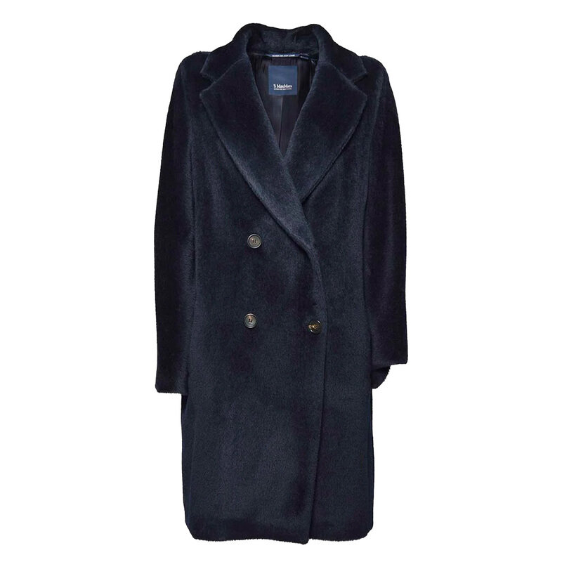 26SS 막스마라 S 여성 ROSETO 로제토 알파카 울 더블 코트 네이비 ROSETO 005 - Max Mara