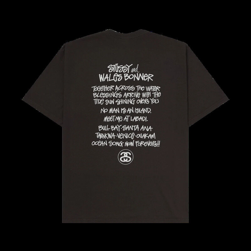 [국내배송] 스투시 x 웨일즈 보너 오션 송 반팔 티셔츠 브라운 3904025 - Stussy