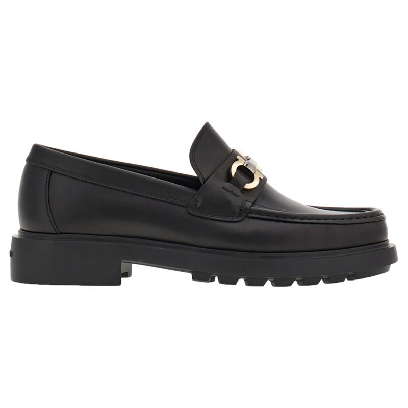 페라가모 26SS DUGLAS 더블 간치니 로퍼 블랙 0768108 - Salvatore Ferragamo