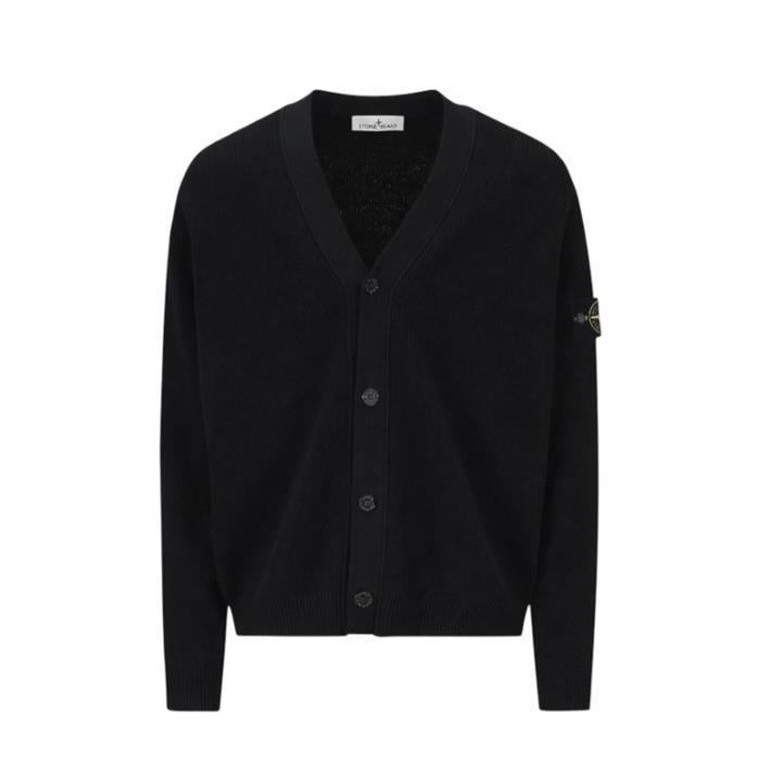 스톤아일랜드 오가닉 코튼 브이넥 가디건 블랙 5100009 S00D8 V0029 - Stone Island