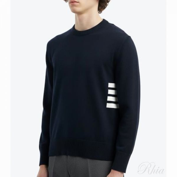 톰브라운 4바 스트라이프 저지 스티치 코튼 풀오버 MKA543A Y3043 415 - Thom Browne