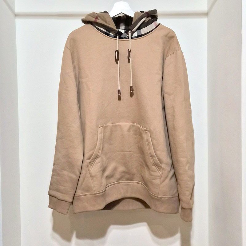 버버리 체크 트리밍 코튼 후드 긴팔 L309825 - Burberry