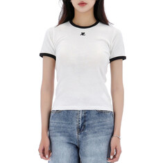 국내배송 26SS 꾸레쥬 시그니쳐 콘트라스트 반팔 티셔츠 VESJTS017JS0070 HERITAGEWHITE 썸네일 1