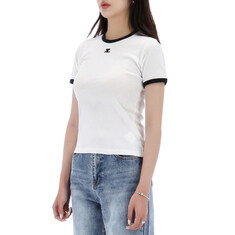 국내배송 26SS 꾸레쥬 시그니쳐 콘트라스트 반팔 티셔츠 VESJTS017JS0070 HERITAGEWHITE 썸네일 2