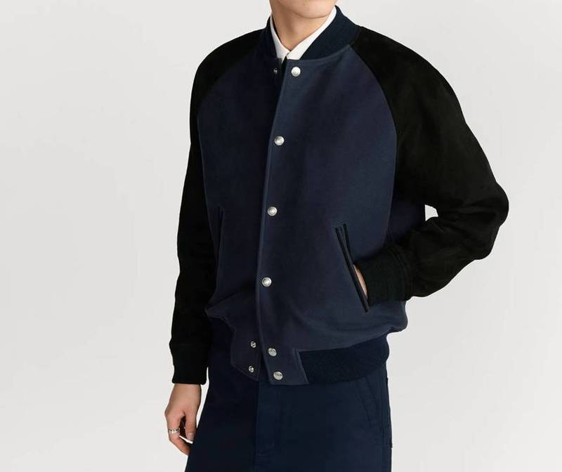 [백화점 풀셋] 내일도착 디올 남자 블루 양가죽 스웨이드 바시티 자켓 D613L433A3010 - Christian Dior
