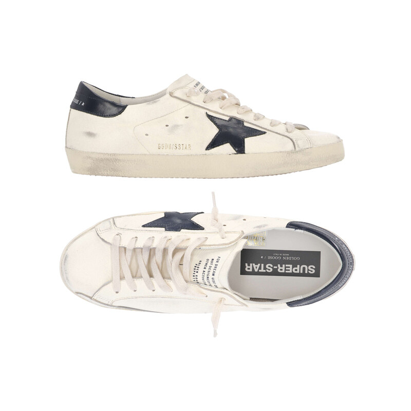 26SS 나이트블루 슈퍼스타 스니커즈 베이지/나이트블루 GMF00101 F004164 15430 - Golden Goose
