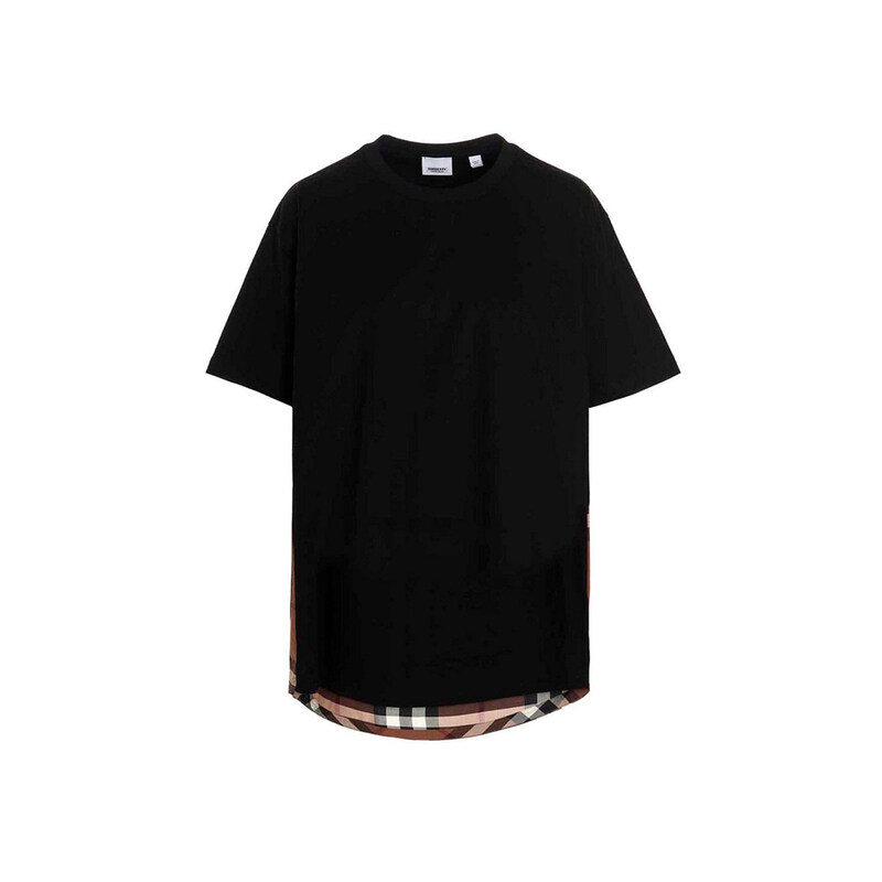 버버리 24SS MEGAN 체크 백 포인트 티셔츠 블랙 8044962 - Burberry