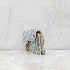 [럭스유] 디올 새들 데님 오블리크 카드홀더 지갑 썸네일 1