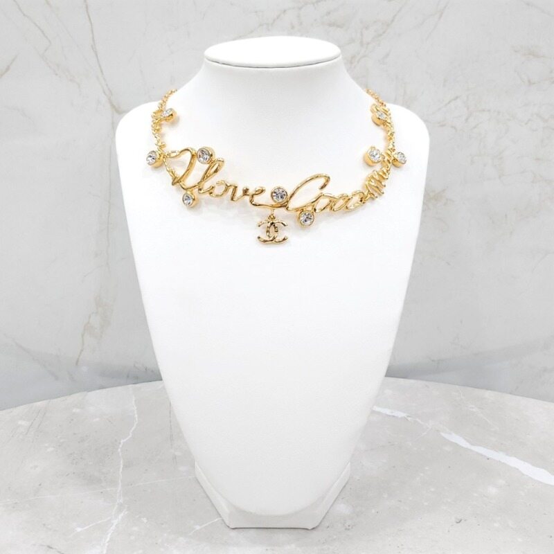 [럭스유] (새상품) 샤넬 CC로고 크리스탈 LOVE 코코 초커 목걸이 - Chanel