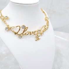 [럭스유] (새상품) 샤넬 CC로고 크리스탈 LOVE 코코 초커 목걸이 썸네일 4