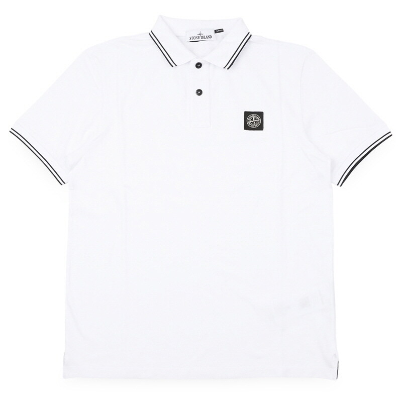 디몬트 스톤 남성 투라인 카라 로고 패치 PK 반팔(화이트) L1S15 2200010 S0018 V1001 - Stone Island