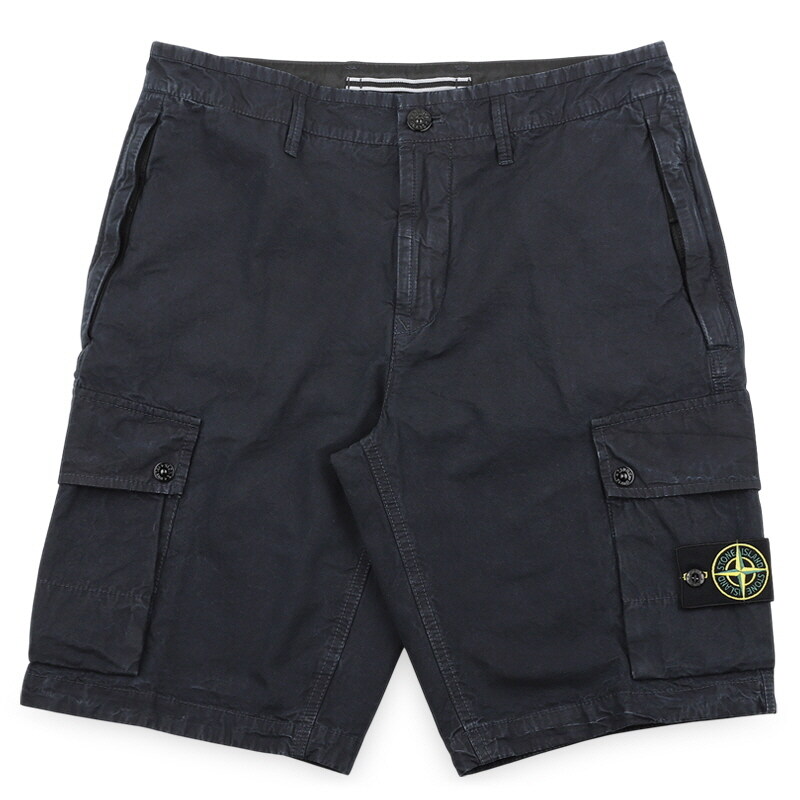 디몬트 스톤 남성 와펜 패치 코튼 카고 숏팬츠(네이비) L1S15 L100019 S00WA V0120 - Stone Island