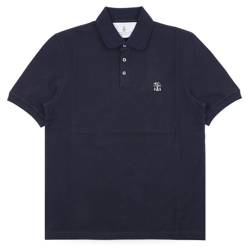 디몬트 브루넬로쿠치넬리 남성 체스트 로고 PK 반팔(네이비) ME8548788 CK781 - Brunello Cucinelli