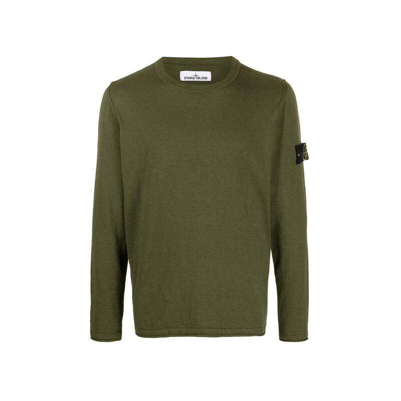 15주년 와펜 패치 라운드 니트 카키 7415502B0 V0058 - Stone Island