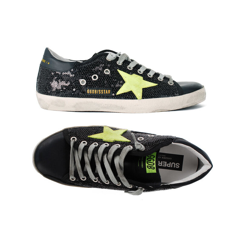 15주년 슈퍼스타 스니커즈 블랙/네온 GMF00101 F000626 90191 - Golden Goose