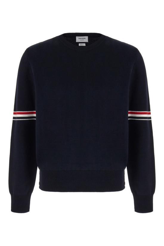26SS 톰브라운 자카드 RWB 암밴드 니트 MKA326AY3001415 NAVY DOM - Thom Browne