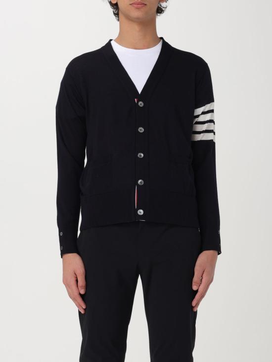 26SS 톰브라운 4바 서스테이너블 파인 메리노 울 클래식 가디건 MKC002AY1014415 NAVY DOM - Thom Browne