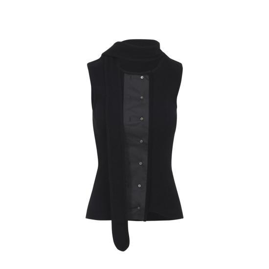26SS 르메르 애시메트릭 저지 탑 TS0004LJ1030999 BLACK DOM - Lemaire