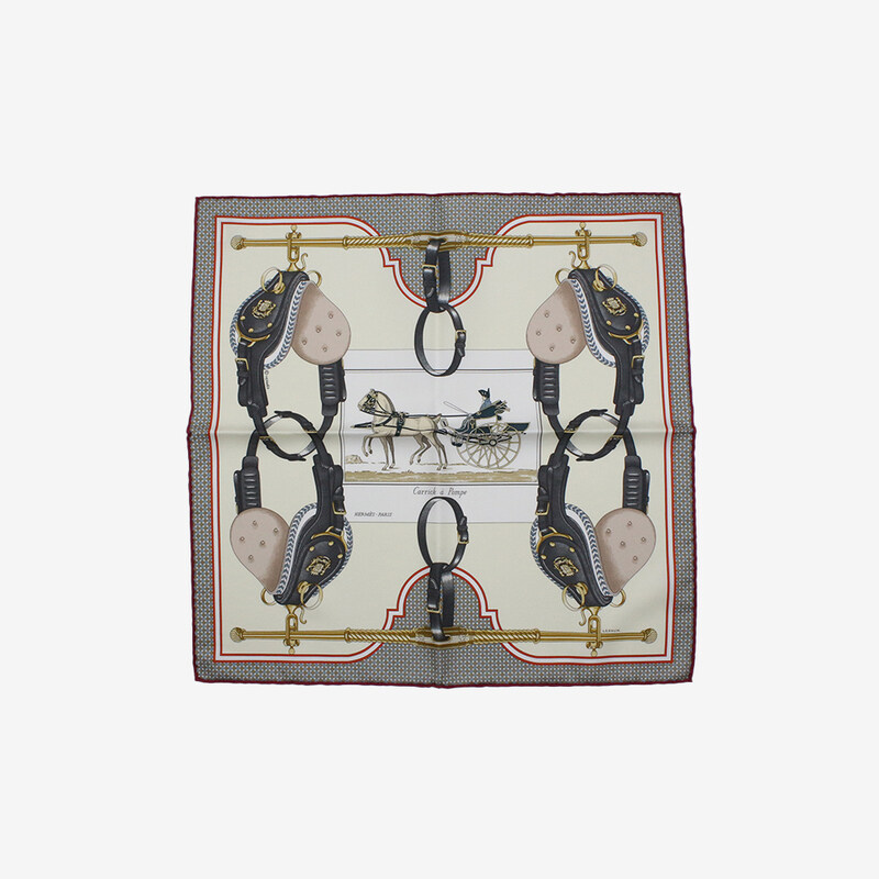 에르메스 캐릭 아 폼페 스카프 45 바닐라 H893933S 03 - Hermes