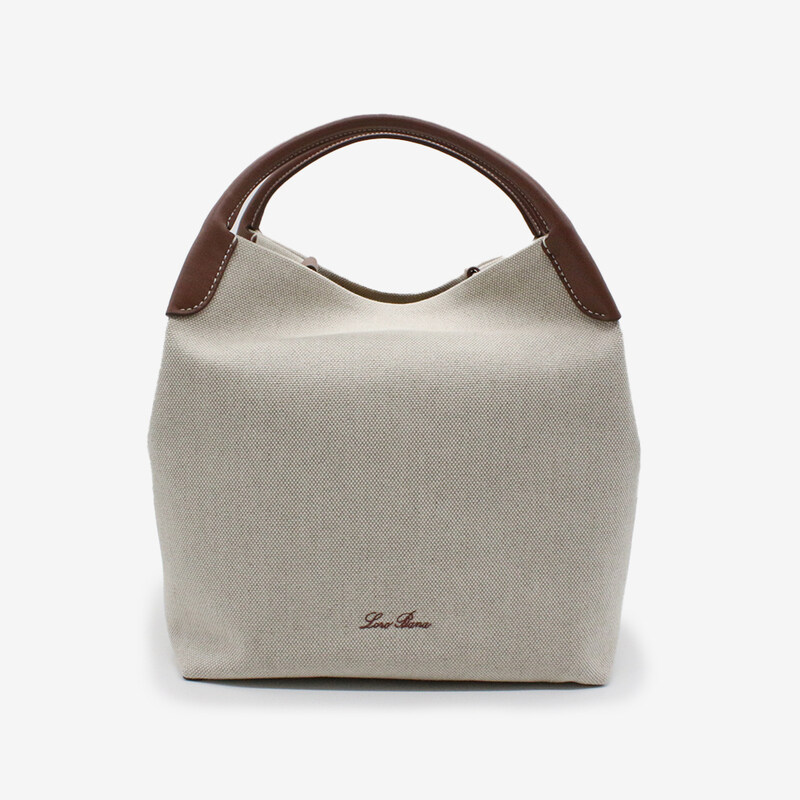 [국내/] 로로피아나 베일 라지 캔버스 토트백 내추럴 카라멜 FAO7100 - Loro Piana