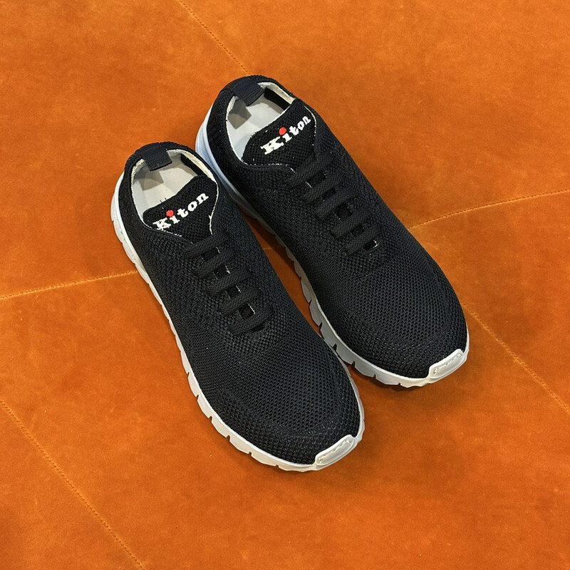 키톤 스니커즈 코튼 메쉬 런닝화 블랙 USSFITG N00809 03 005 - Kiton