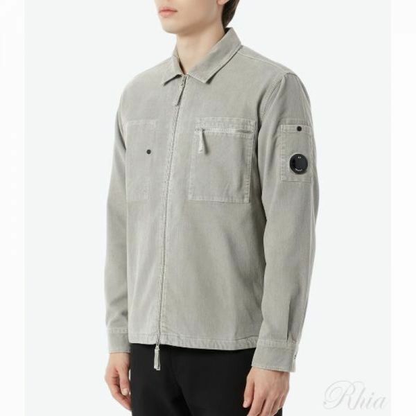 CP컴퍼니 코듀로이 렌즈 집업 오버셔츠 19CMOS097A 006410O 356 지퍼 - CP company