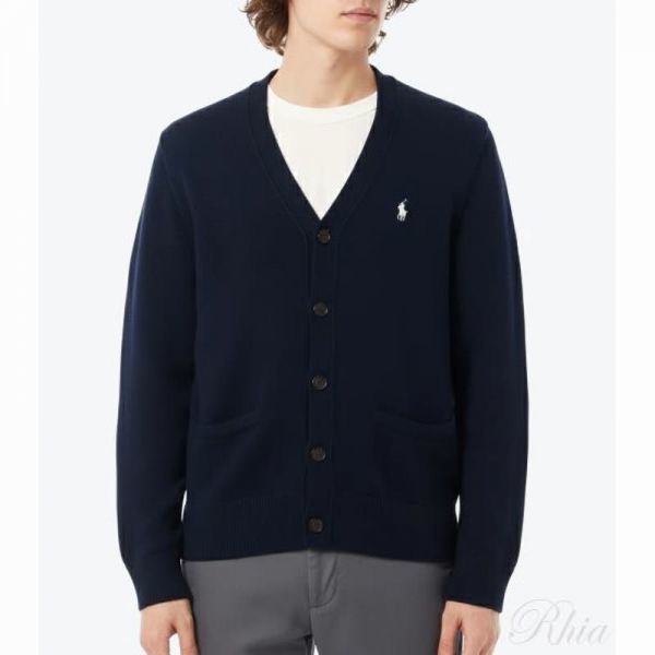 폴로랄프로렌 26SS 포니로고 자수 브이넥 가디건 710961170001 - Polo Ralph Lauren