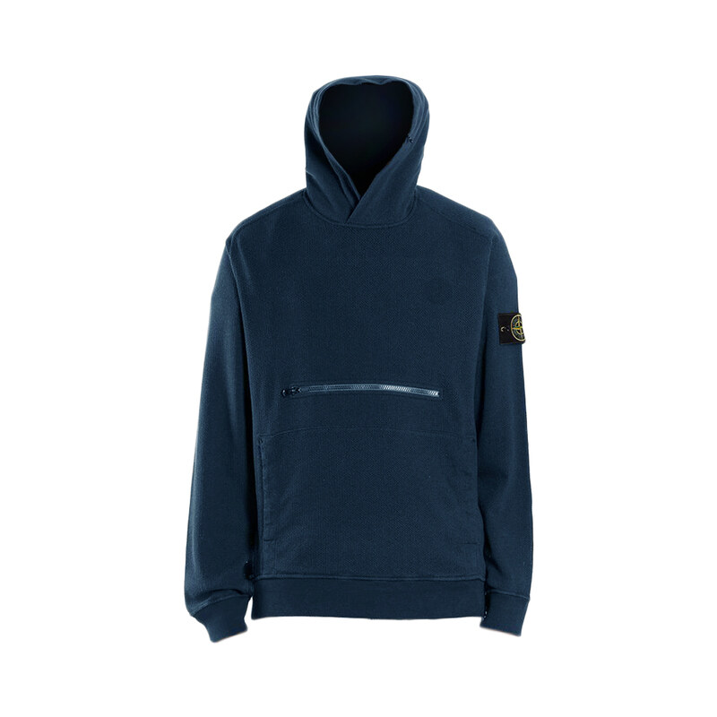 15주년 와펜 프론트 지퍼 후드티 다크블루 701563359 V0028 - Stone Island