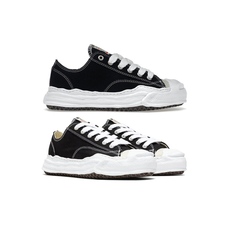 26SS 여성 행크 OG 솔 캔버스 로우탑 스니커즈 블랙 A05FW702 BLACK - Mihara Yasuhiro