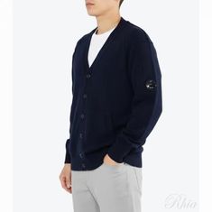 CP컴퍼니 램스울 Grs 가디건 니트 17CMKN048A 110149A 888 썸네일 1
