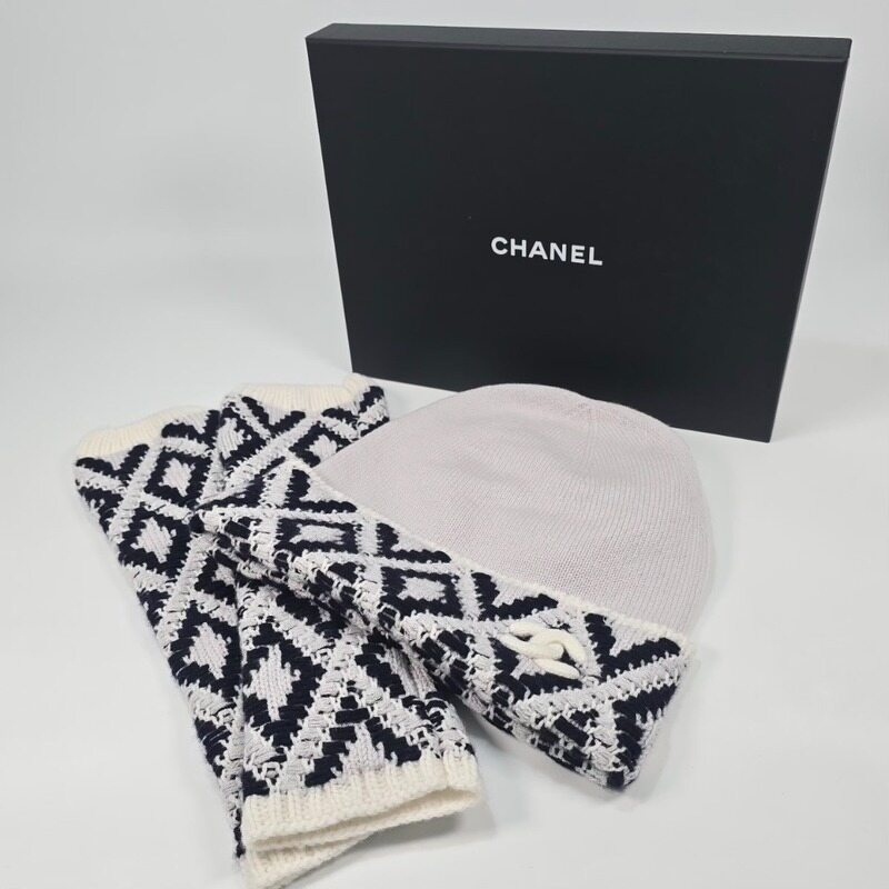 샤넬 캐시미어 비니 ( 글로브 워머 SET )  - Chanel