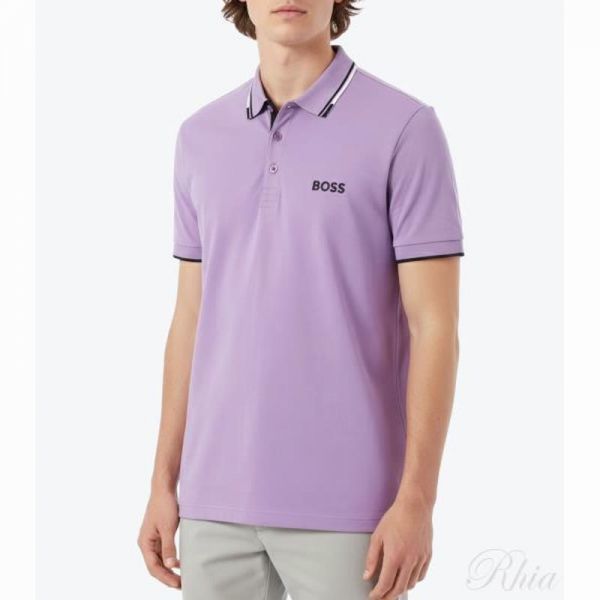 휴고보스 패디 50469102 536 콘트라스트 로고 코튼 혼방 폴로 셔츠 - Hugo Boss