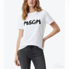 MSGM 클라우드 로고 반팔 티셔츠 3641MDM99 247002 01 썸네일 1