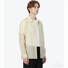 오라리 라이트 나일론 집 셔츠 옐로우 A24SS02DN 집업 썸네일 1