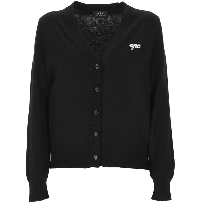 아페쎄 25FW BERANGERE 자수 로고 가디건 블랙 COGDK F22318 LZZ - A.P.C.