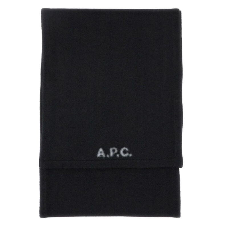 아페쎄 25FW WILLIAM 로고 울 스카프 블랙 WVBDK M15206 LZZ - A.P.C.