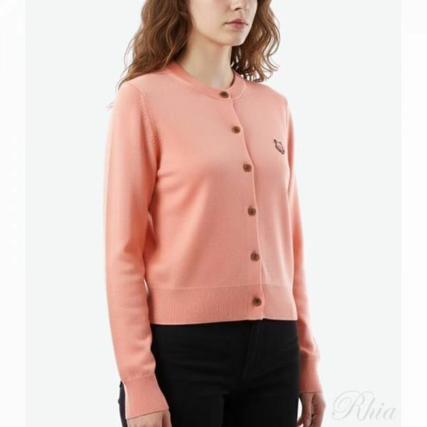 메종키츠네 볼드 폭스 헤드 패치 레귤러 가디건 MW00508KT1036 0092 폭스헤드 - Maison Kitsune
