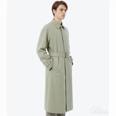 오라리 워시 핀스 개버딘 수티엥 코트 라이트 카키 샴브레이 A25SC01GF 워시드 썸네일 1
