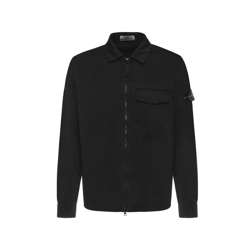 26SS 와펜 패치 셔츠자켓 블랙 L1S15 1200015 S0012 V0029 - Stone Island
